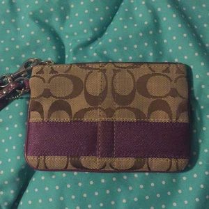 Coach wristlet / coin purse / purple
